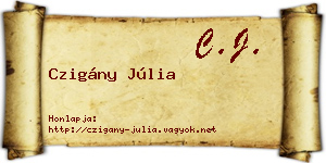 Czigány Júlia névjegykártya